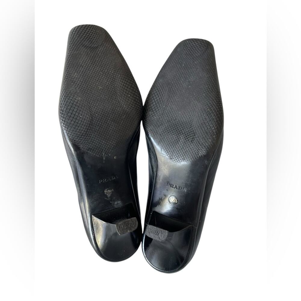 Prada Classic Black Leather Shoes Size:36.5/US:6.5 - Picture 5 of 6